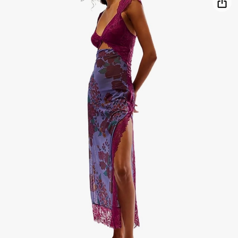 Floral and Lace Maxi Dress Size Small